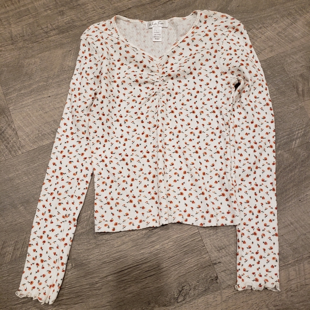 White Fawn Floral Shirt for Girls